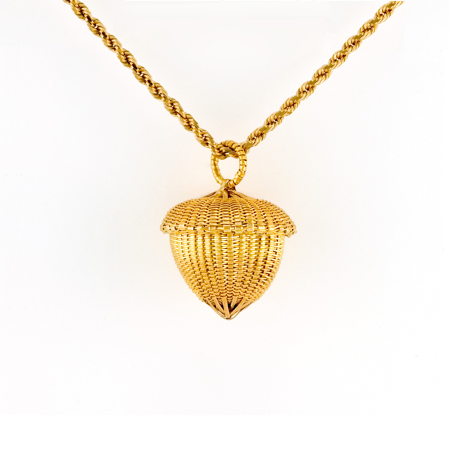 Acorn Pendant in 18k & 22k gold by Tamberlaine