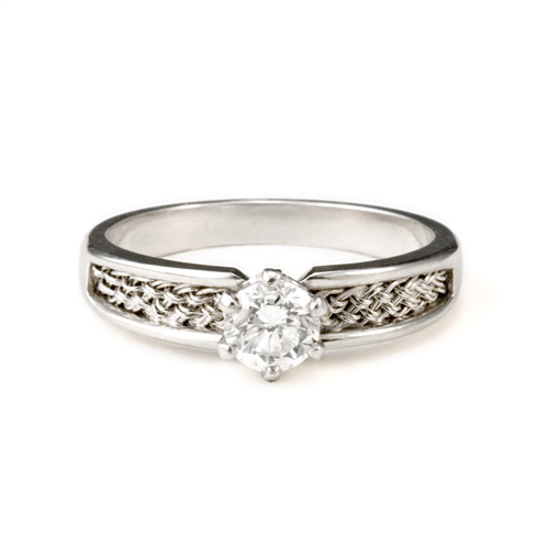Solitaire Ring in platinum with diamond by Tamberlaine