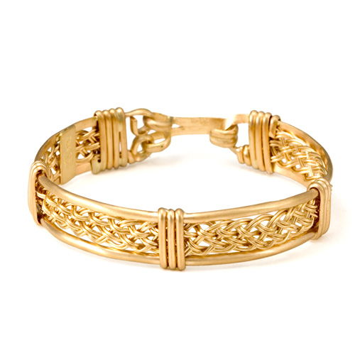 Braided Bracelet in gold by Tamberlaine Maine jeweler