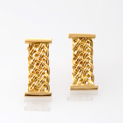 Bar Island Column Earrings in 18k gold by Tamberlaine