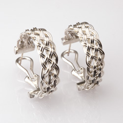 Bar Island Curl Earrings in sterling silver by Tamberlaine