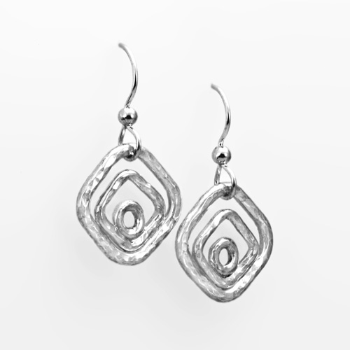 Forged Nested Link Earrings Earrings in sterling silver by Tamberlaine