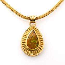 Pear Opal Necklace - 18k & 22k gold