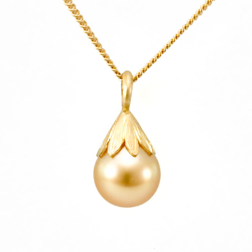 Golden South Sea Pearl Drop Pendant in 18k gold by Tamberlaine