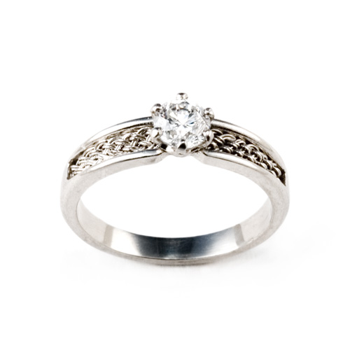 Solitaire Ring in platinum with diamond by Tamberlaine